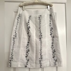 🌸3 for $20🌸 Style & Co 100% Linen Floral A-line Skirt Women’s Sz 10 Lined Career